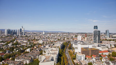 Blick über die Stadt Frankfurt am Main
