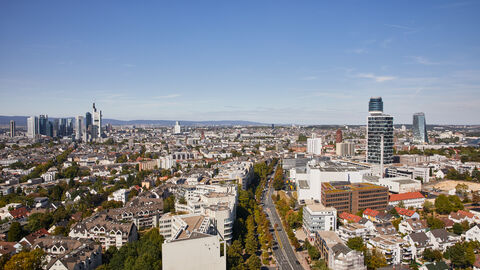 Blick über die Stadt Frankfurt am Main