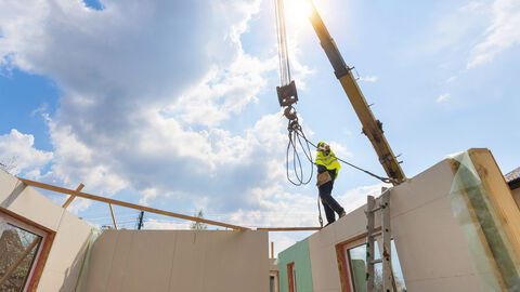 Baustelle eines Hausneubaus