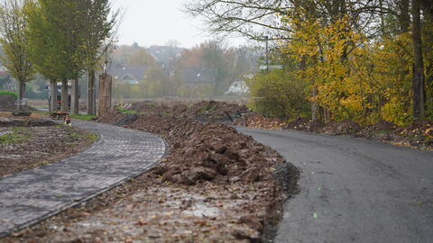 Baustelle an einem Radweg