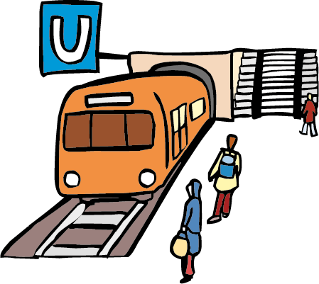 U-Bahn Unter-Grund-Bahn, fährt unter der Erde.